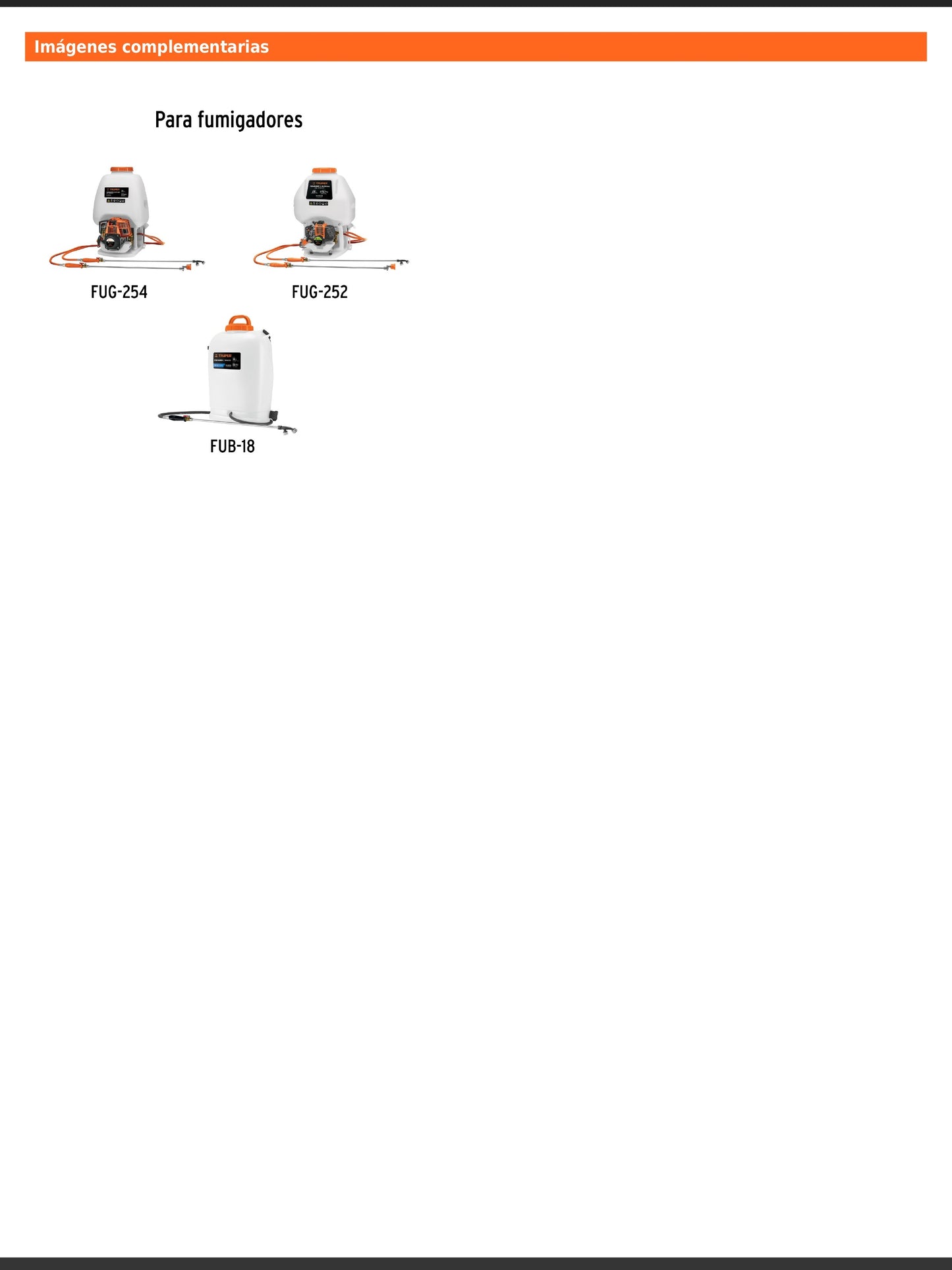 Boquilla para fumigadores modelos FUG 252 FUG 254 y FUB 18