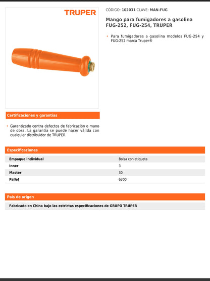 Mango para fumigadores a gasolina modelos FUG 252 y FUG 254