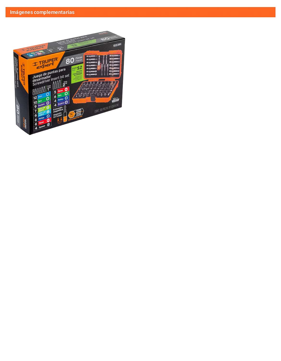 Juego de puntas mixtas 1pulg. y 2pulg.