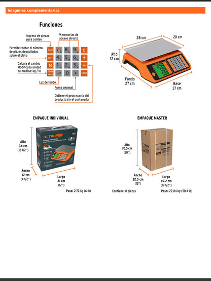 Báscula electrónica multifunciones de 20 kg