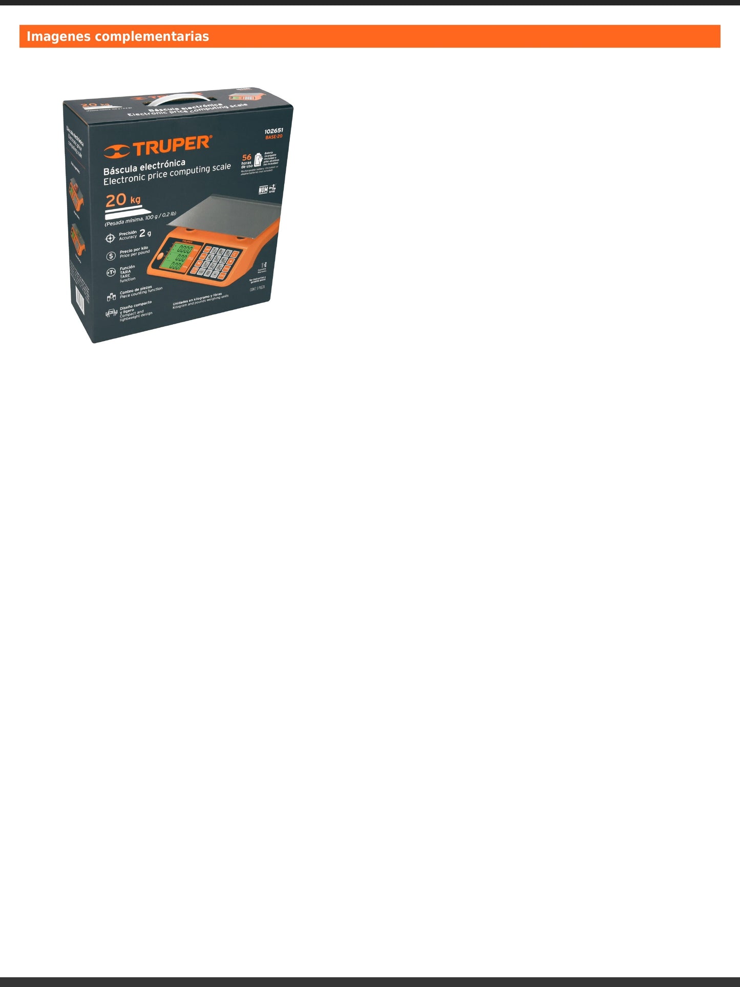 Báscula electrónica multifunciones de 20 kg