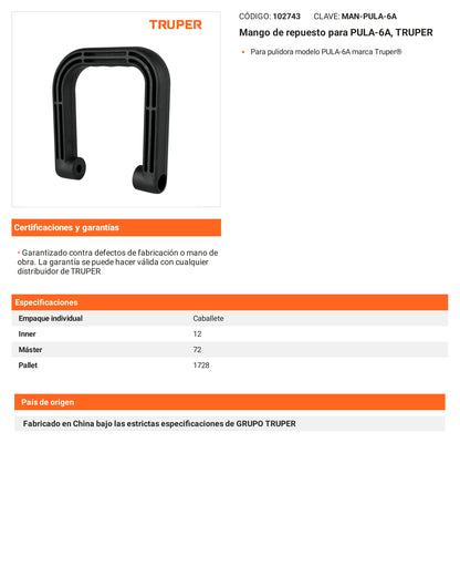 Ficha tecnica - Mango para PULA-6A - SKU 102743