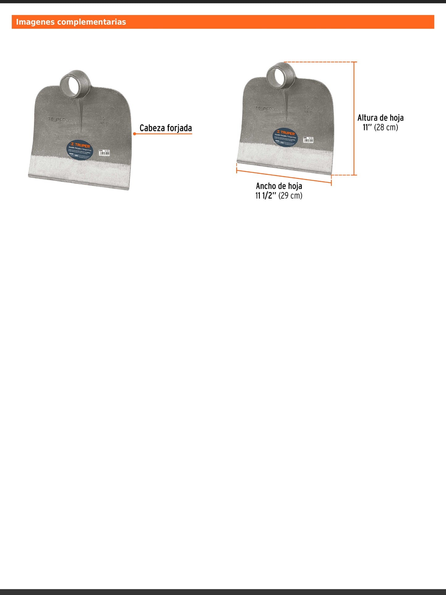 Azadón Centroamericano de 3.5 lb sin mango