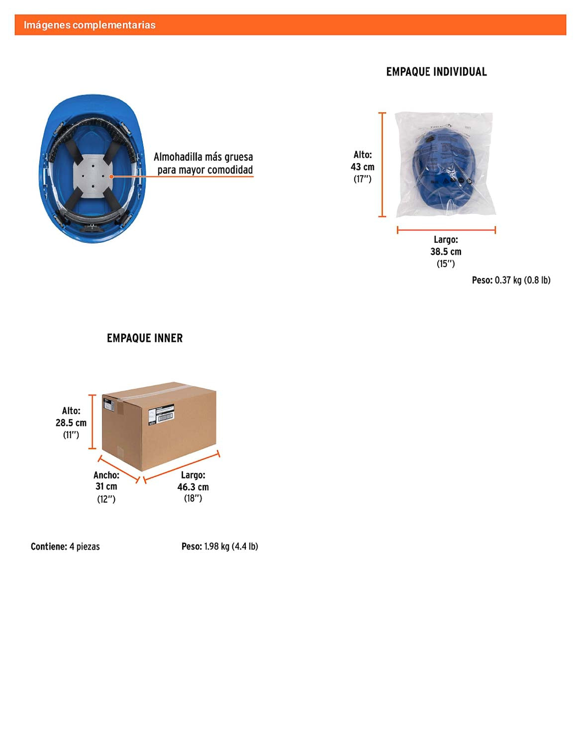 Casco de Seguridad Industrial con Ajuste de Matraca  Azul