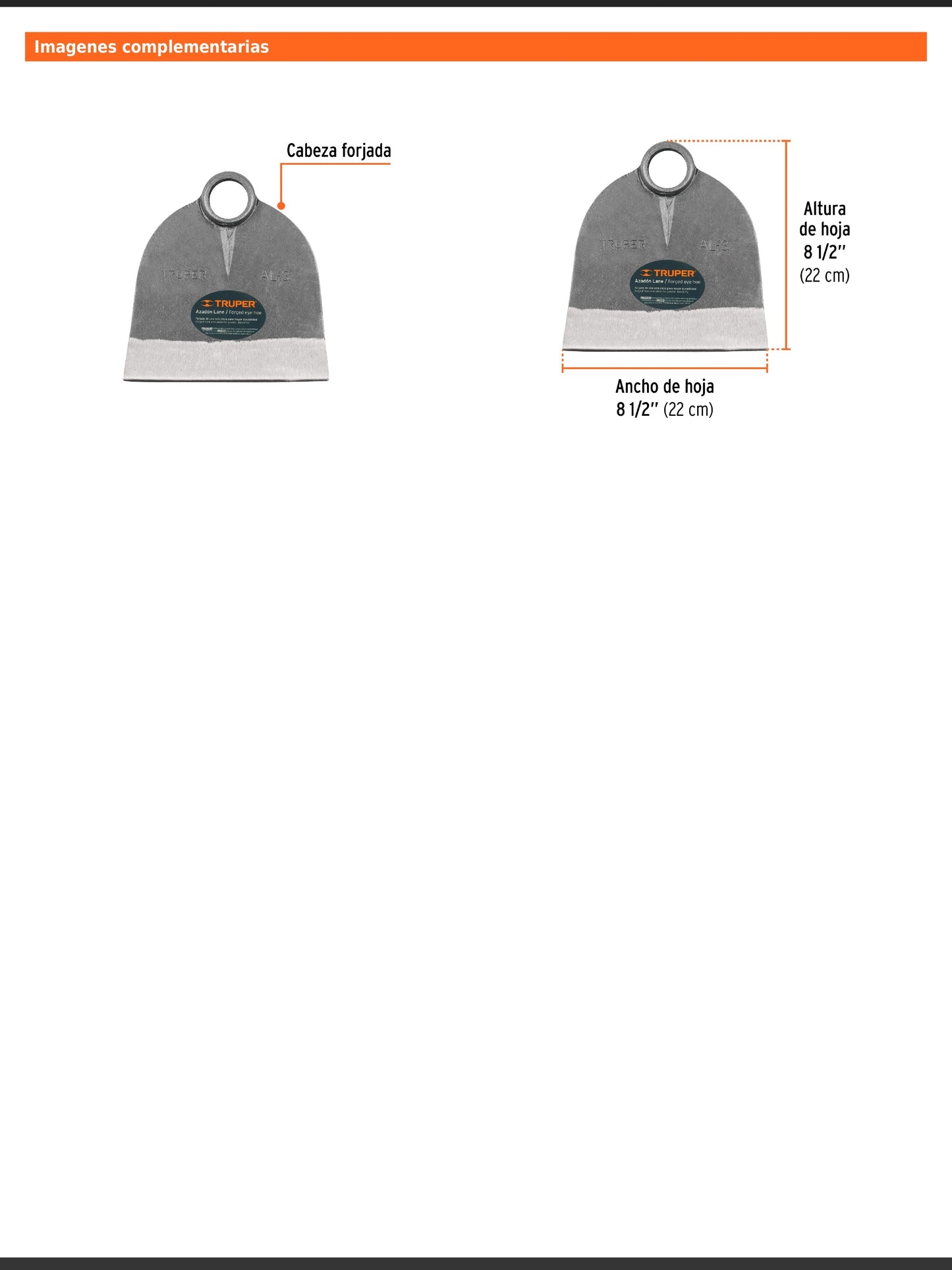 Azadón Lane No. 3 de 2.1 lb sin mango