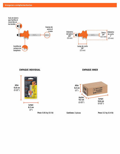 Broca router jovel 1" con balero