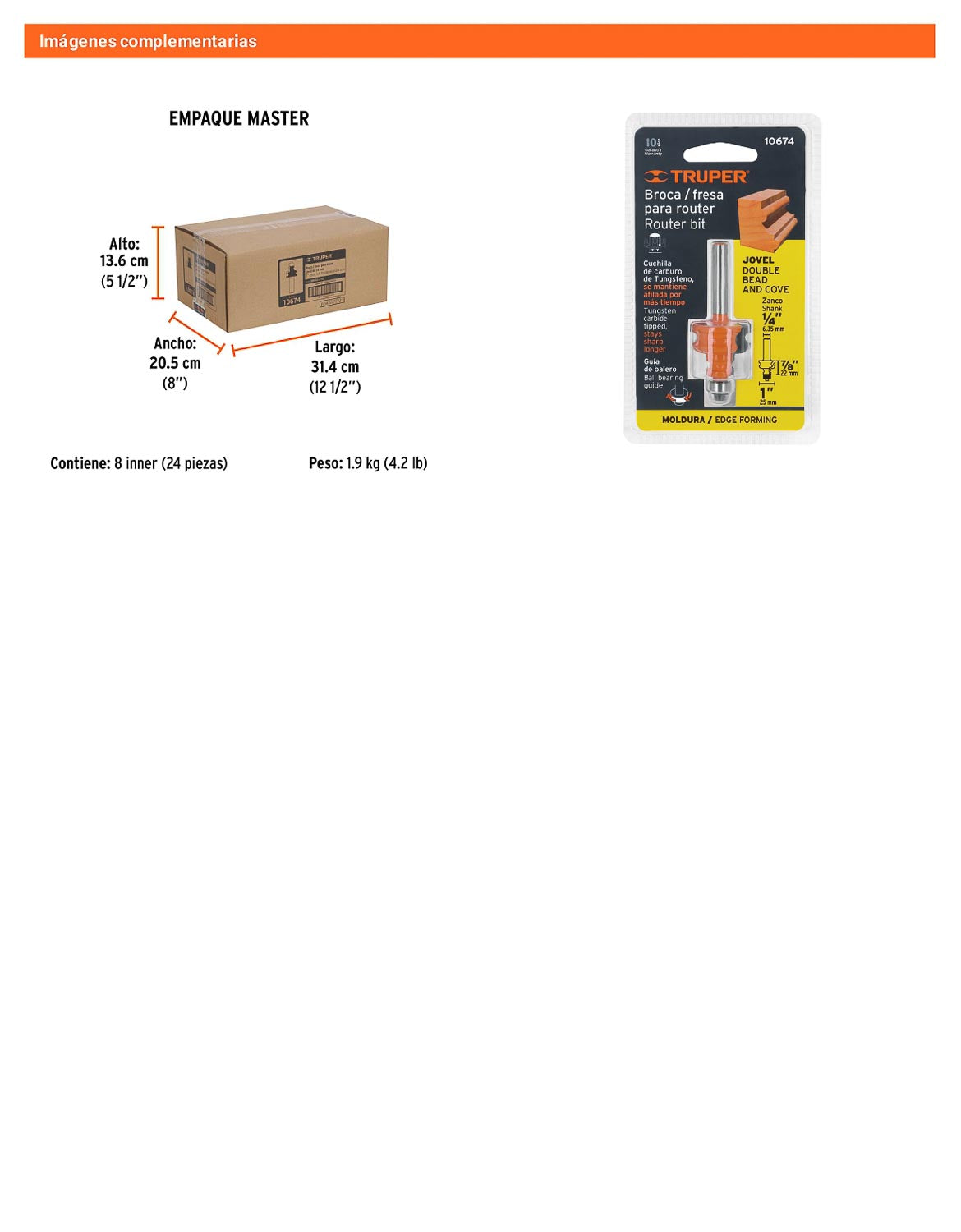 Broca router jovel 1" con balero