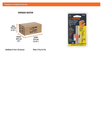 Broca router jovel 1" con balero