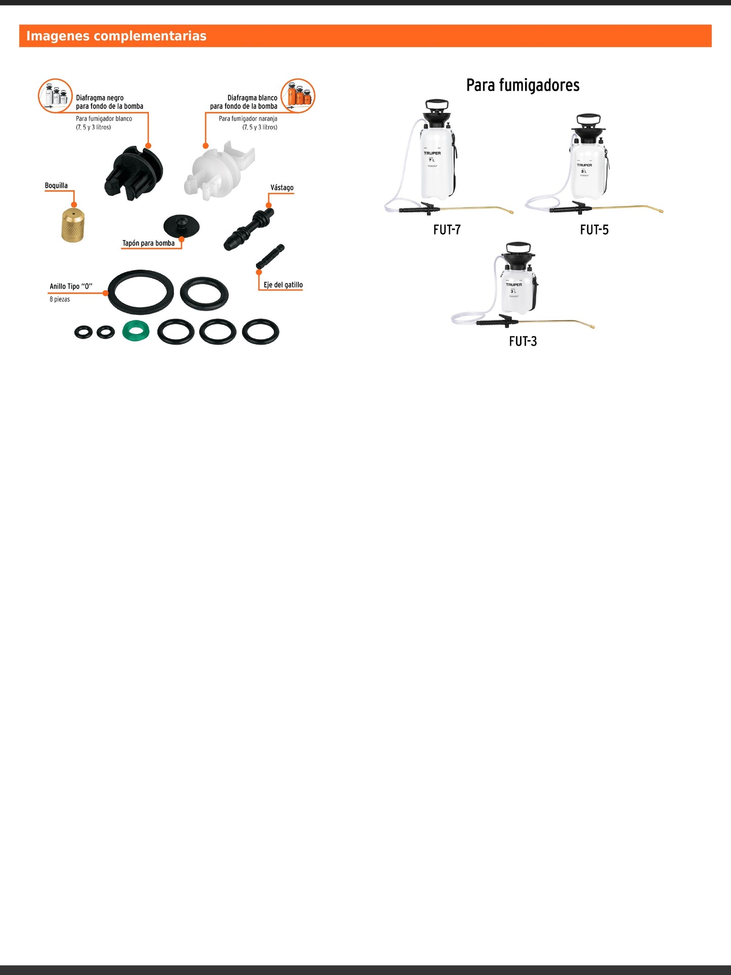 Empaques de repuesto para FUT-3, 5 y 7