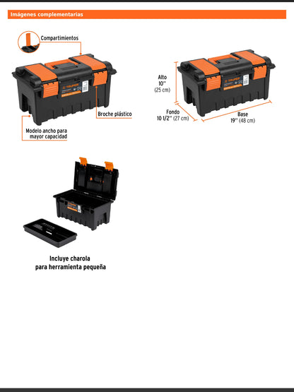 Caja para herramienta de 48 cm con compartimentos