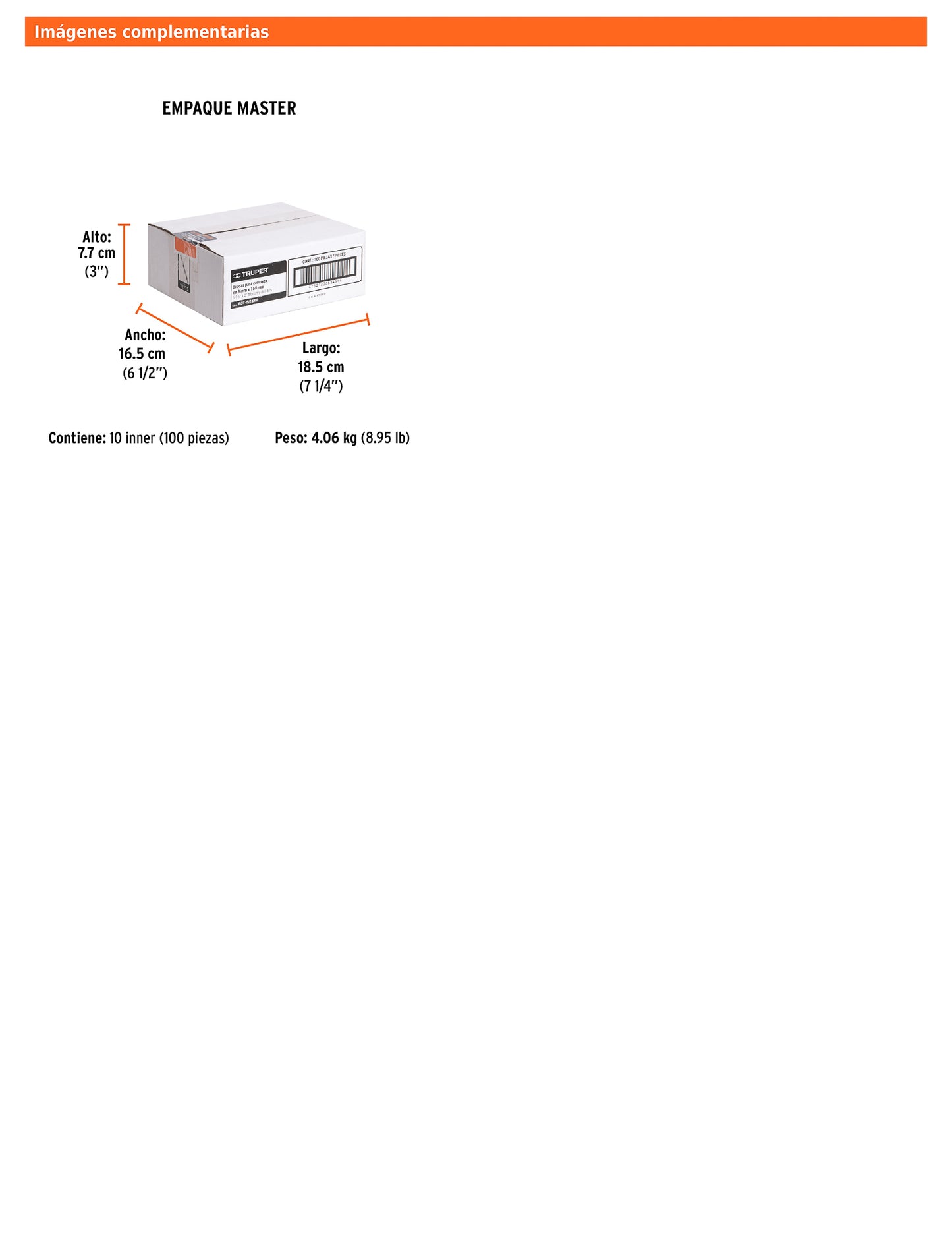 Broca para concreto de 5/16 x 6 in con punta de carburo de tungsteno