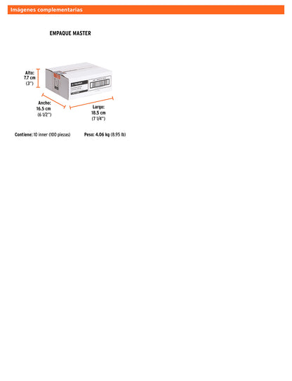 Broca para concreto de 5/16 x 6 in con punta de carburo de tungsteno