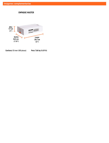 Broca para concreto de 5/16 x 12 in con punta de carburo de tungsteno