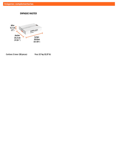 Broca para concreto de 3/8 x 12 in con punta de carburo de tungsteno