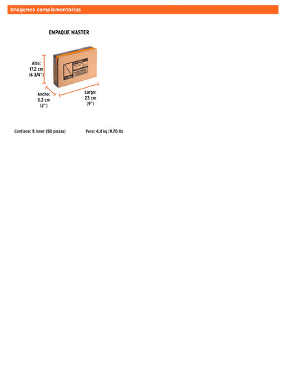 Broca para concreto de 1/2 x 6 in con punta de carburo de tungsteno
