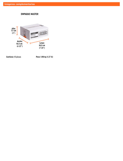 Broca para concreto de 3/4 x 6 in con punta de carburo de tungsteno