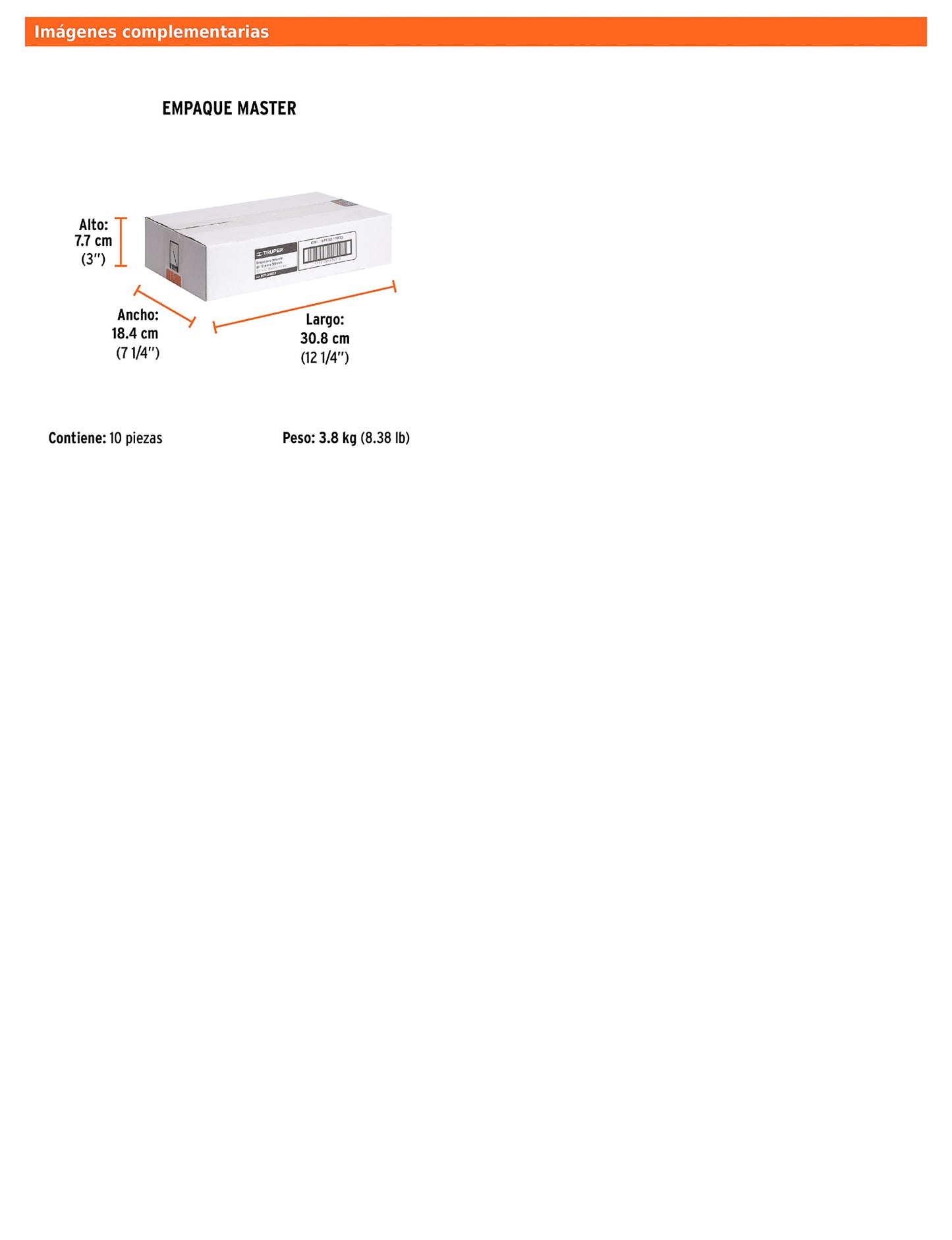 Broca para concreto de 3/4 x 12 in con punta de carburo de tungsteno