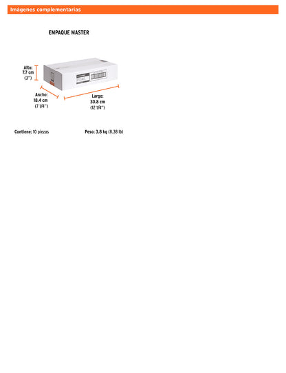 Broca para concreto de 3/4 x 12 in con punta de carburo de tungsteno
