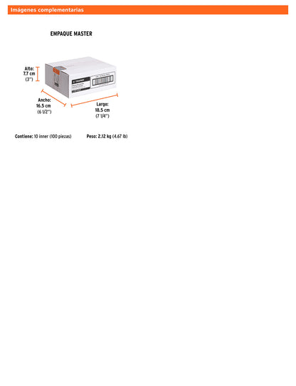 Broca para concreto de 3/16 x 6 in con punta de carburo de tungsteno
