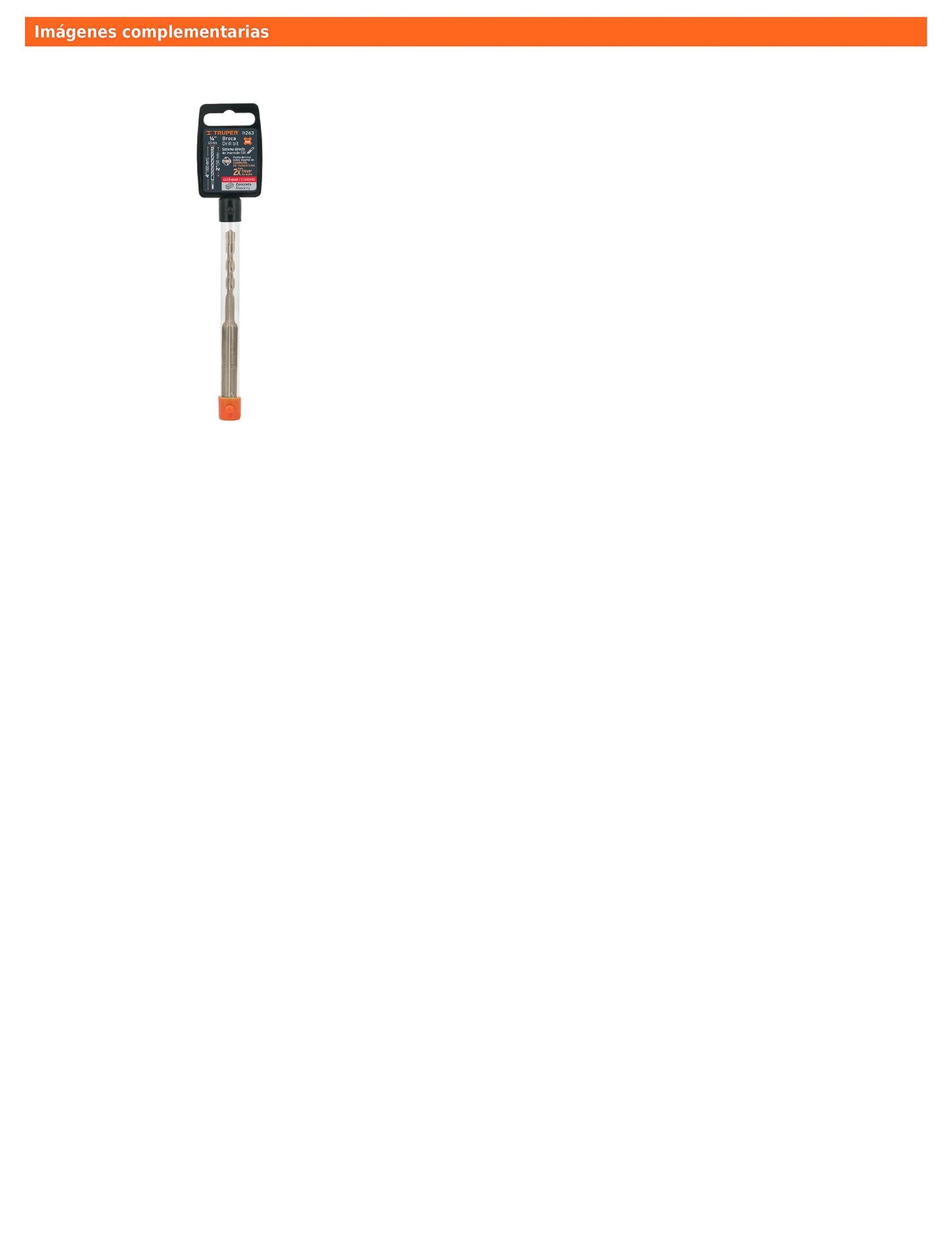 Broca SDS Plus de 1/4 x 4 in con cuerpo de acero al cromo