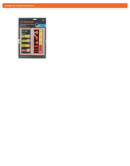 Juego de 6 brocas para router con estuche