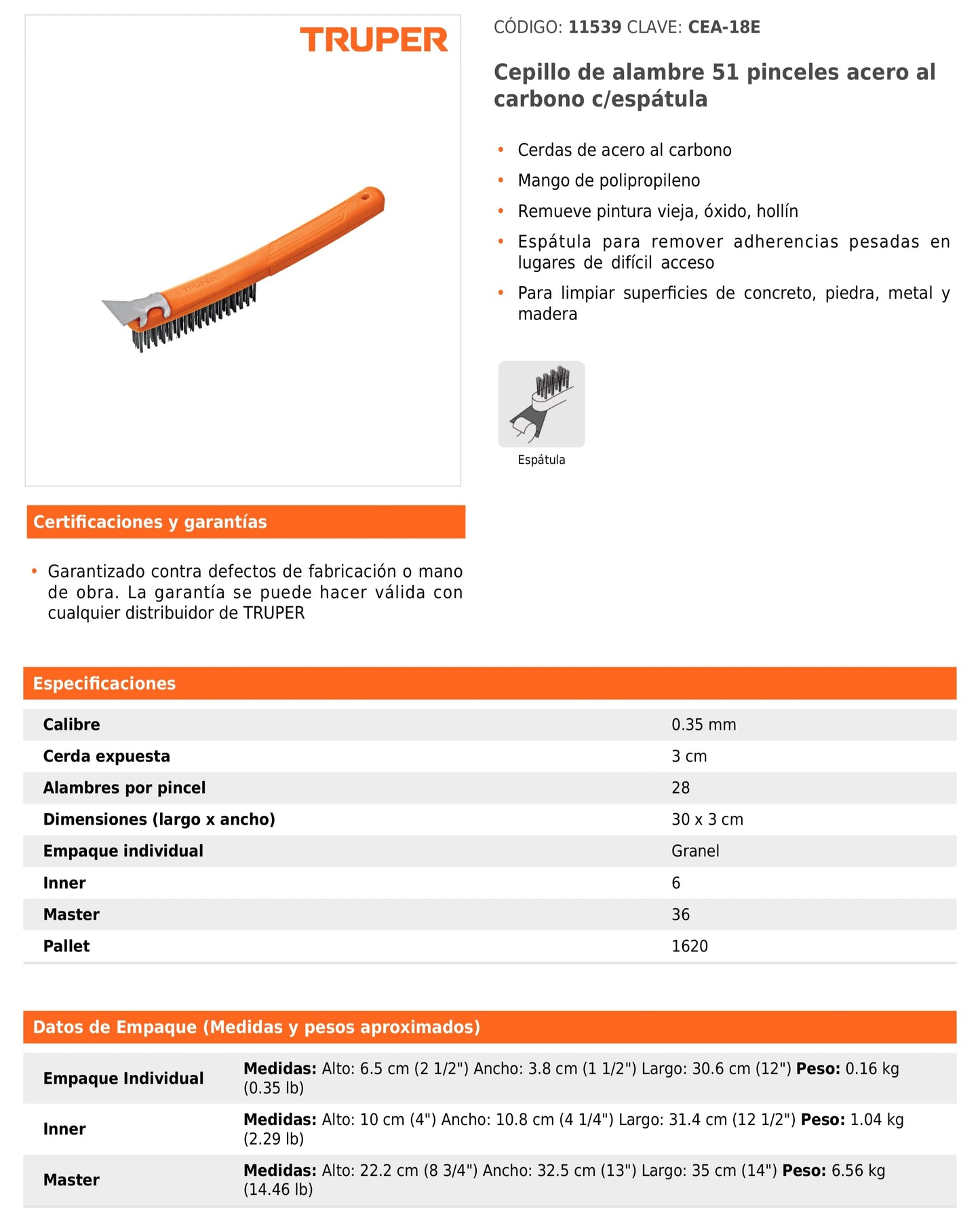 Cepillo de Alambre 51 Pinceles Acero al Carbono con Espátula