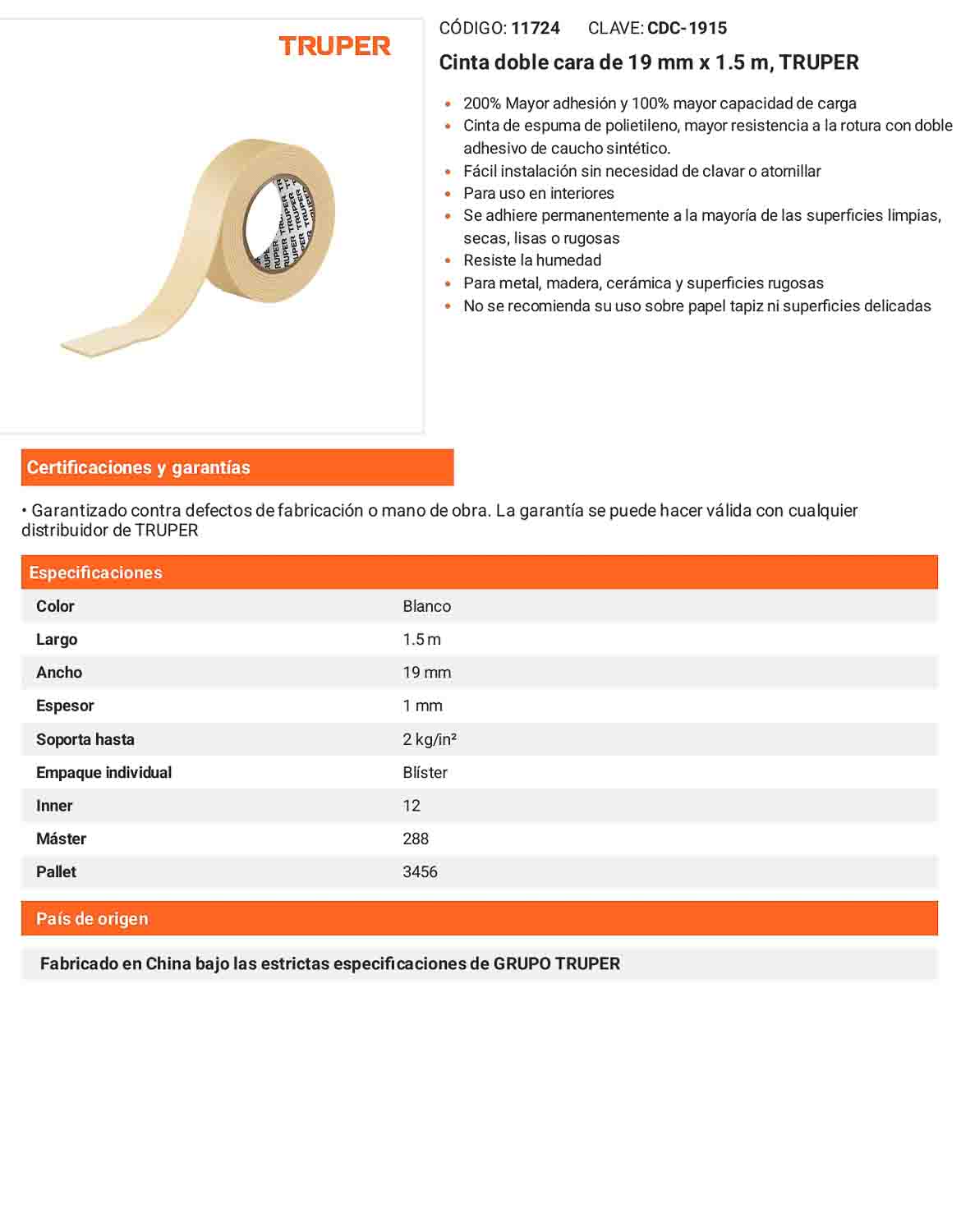 Cinta antiderrapante 5 m color amarillo