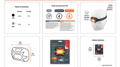 Linterna de minero LED 150 lm