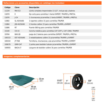 Carretilla Llanta Sólida de 5ft3