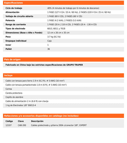 Soldadora inversora de 130 A Bi-voltaje 127/220 V con perilla de ajuste y protección térmica