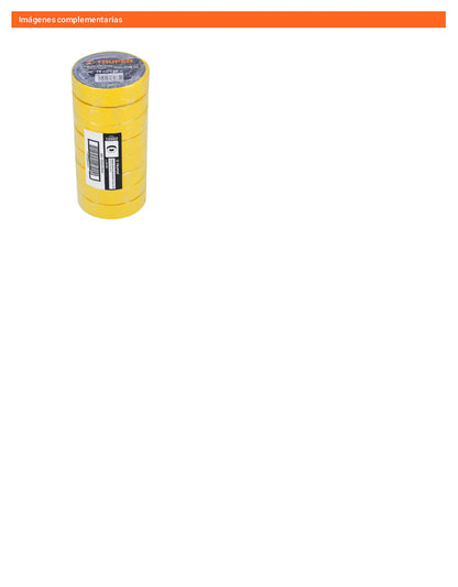 Cinta aislante 18 m x 19 mm amarilla