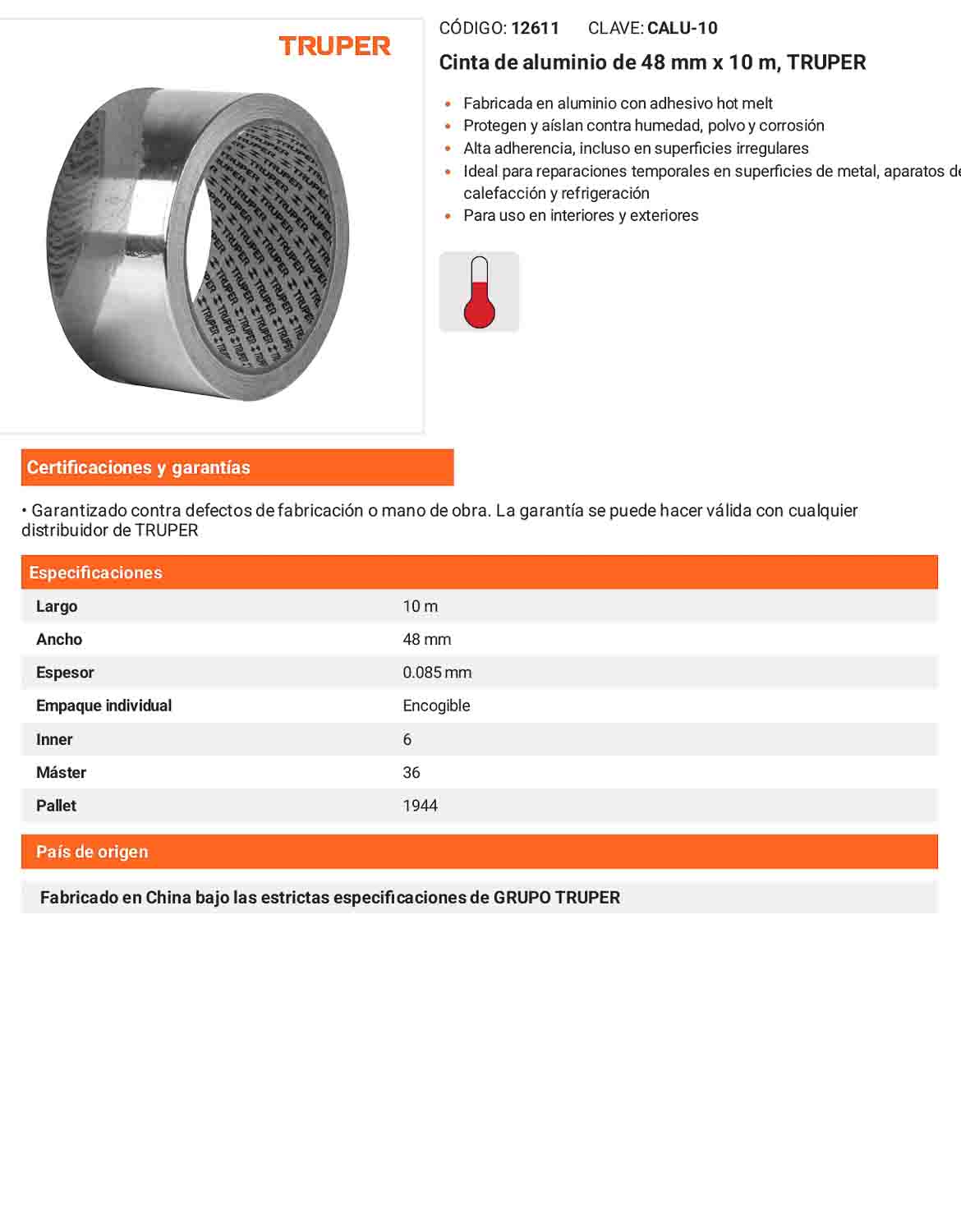 Cinta de aluminio 48 mm para sellado