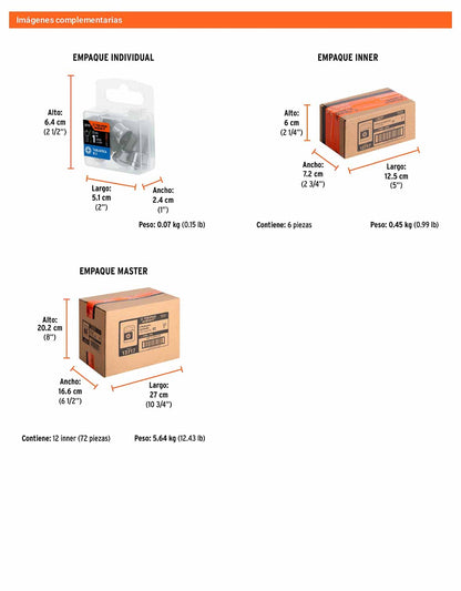 Puntas de Cruz PH2 para Pared – Estuche con 5 unidades