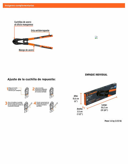 Cortapernos profesional 18 pulg.