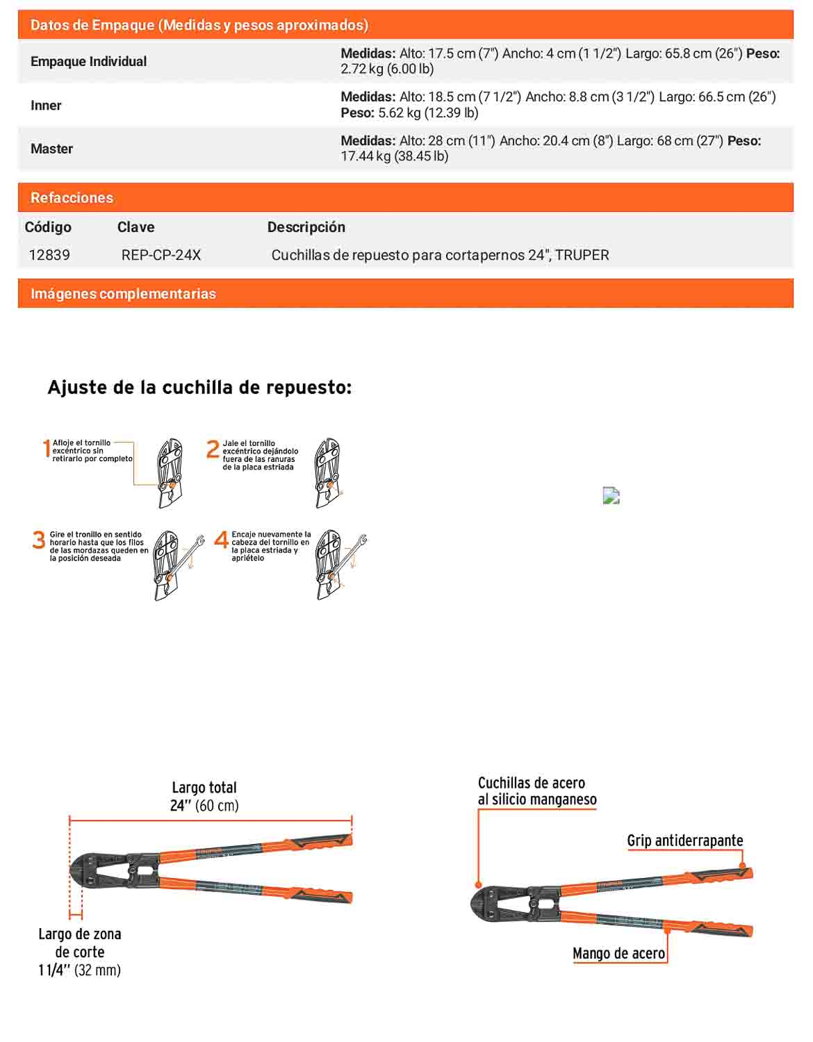 Cortapernos profesional 24 pulg.