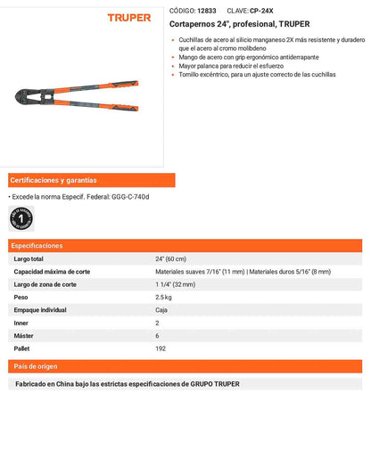 Cortapernos profesional 24 pulg.