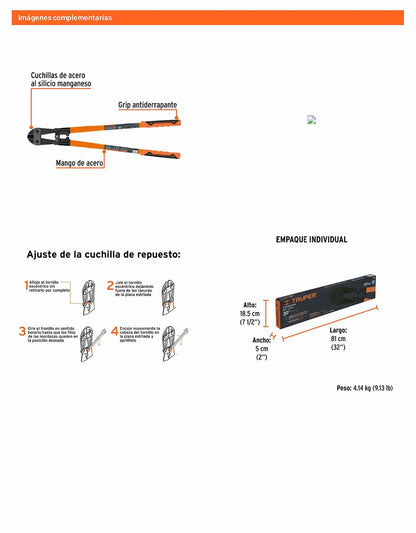 Cortapernos profesional 30 pulg.