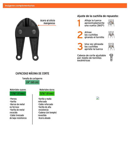 Cuchillas repuesto para cortapernos 24 pulg.