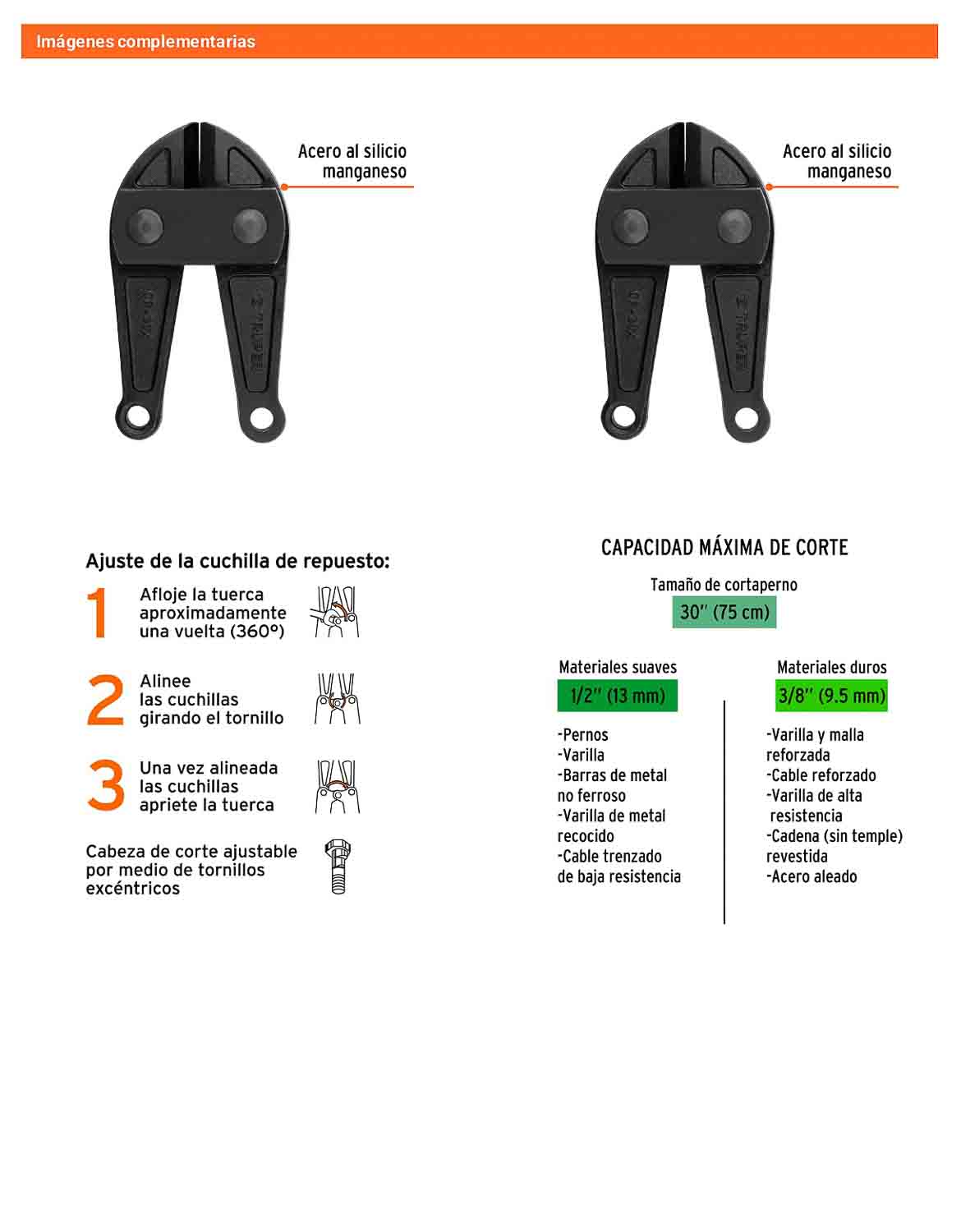 Cuchillas repuesto para cortapernos 30 pulg.