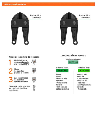 Cuchillas repuesto para cortapernos 30 pulg.