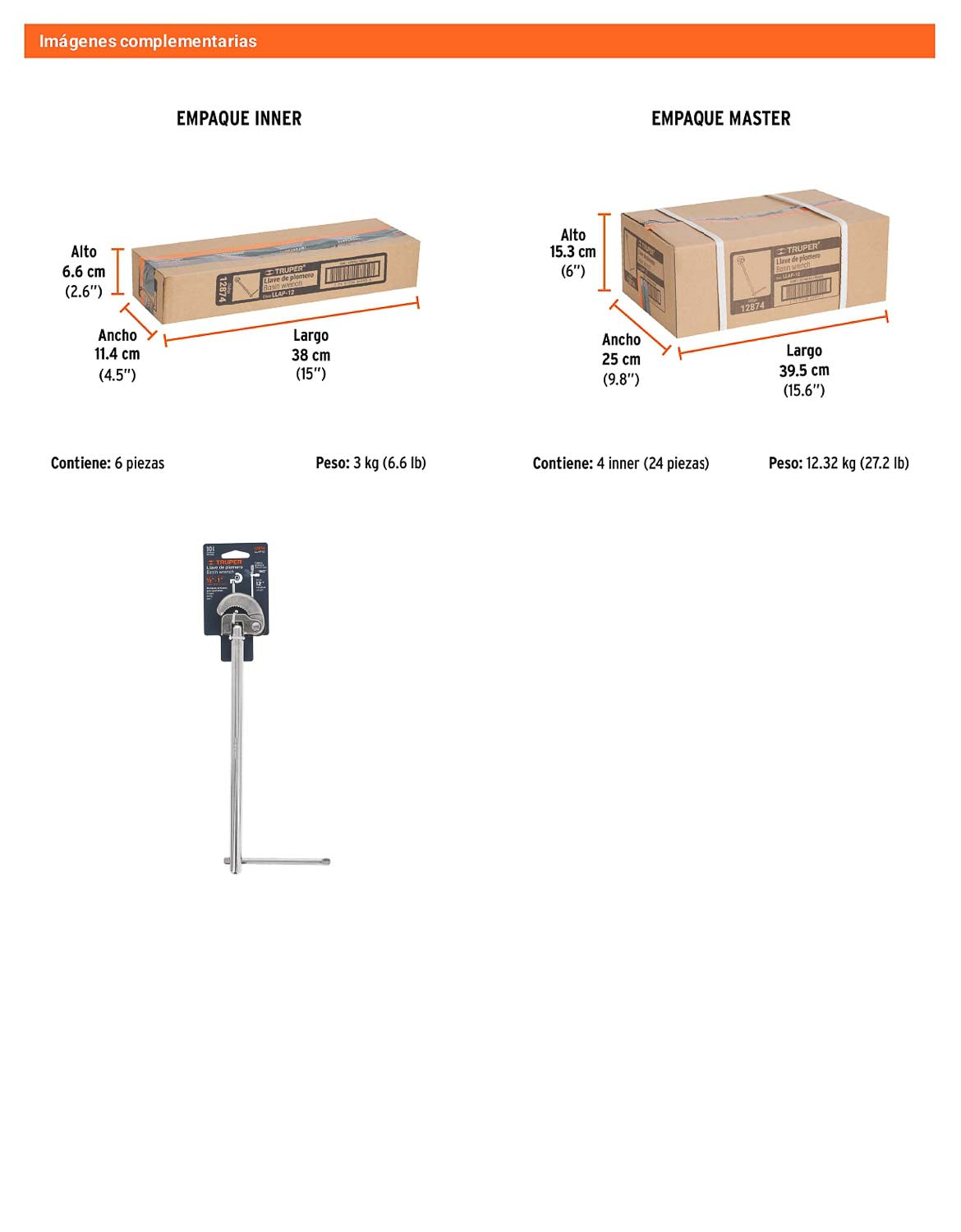 Llave de plomero 12 pulg con mordaza autoajustable
