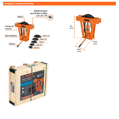Doblador Hidráulico para Tubo, 12 ton