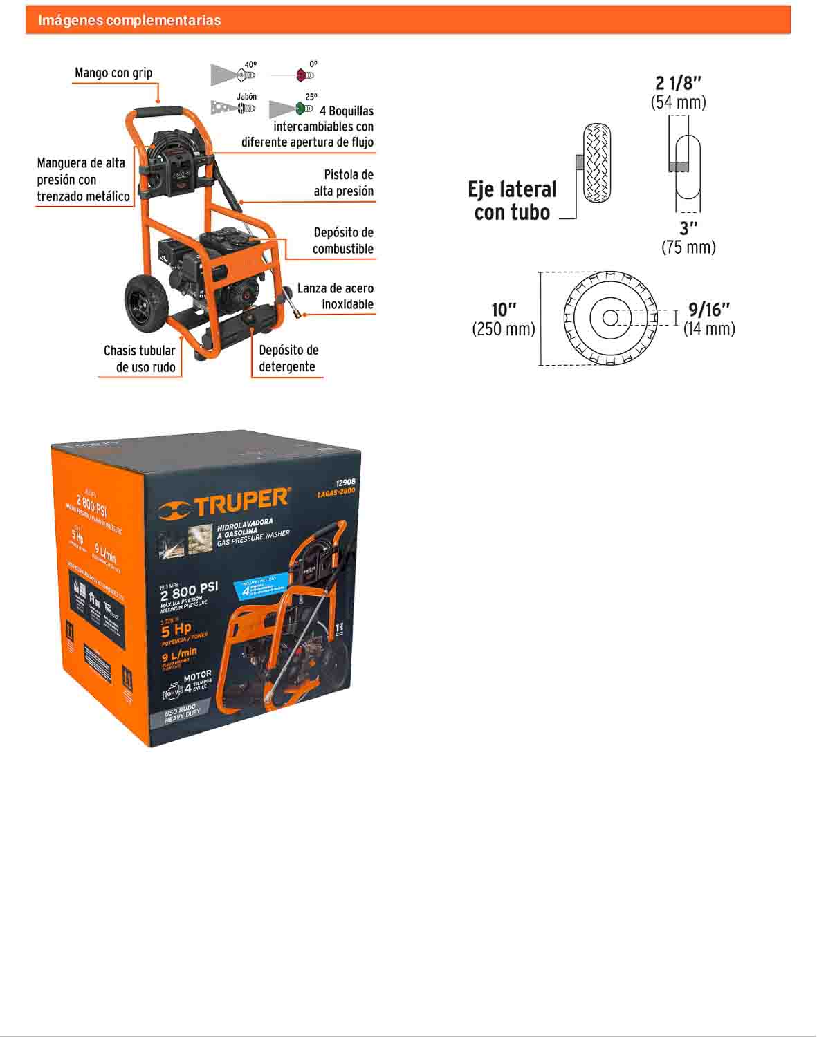 Hidrolavadora a gasolina 2800 PSI