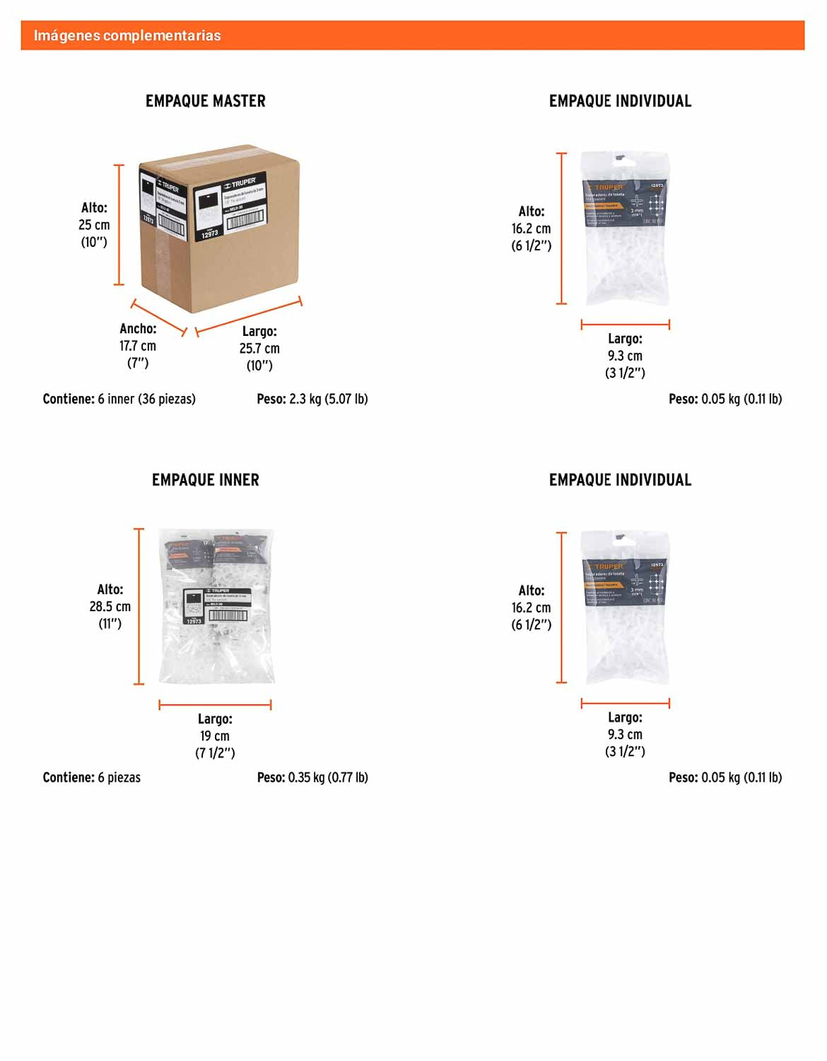 Bolsa 150 separadores de 3 mm para azulejo