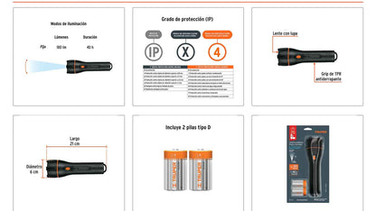 Linterna plástica LED 180 lm