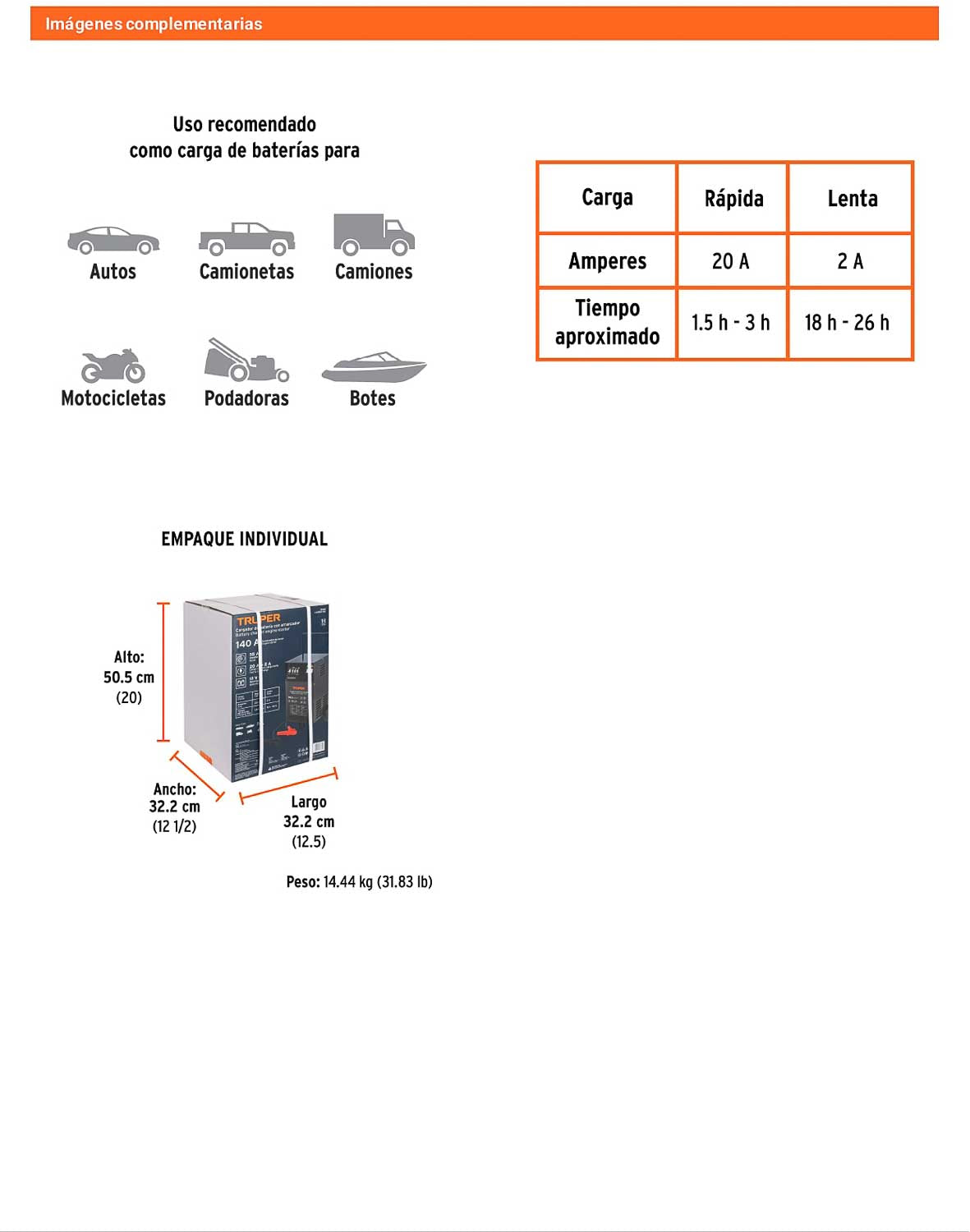 Cargador de baterías 55 A 12V
