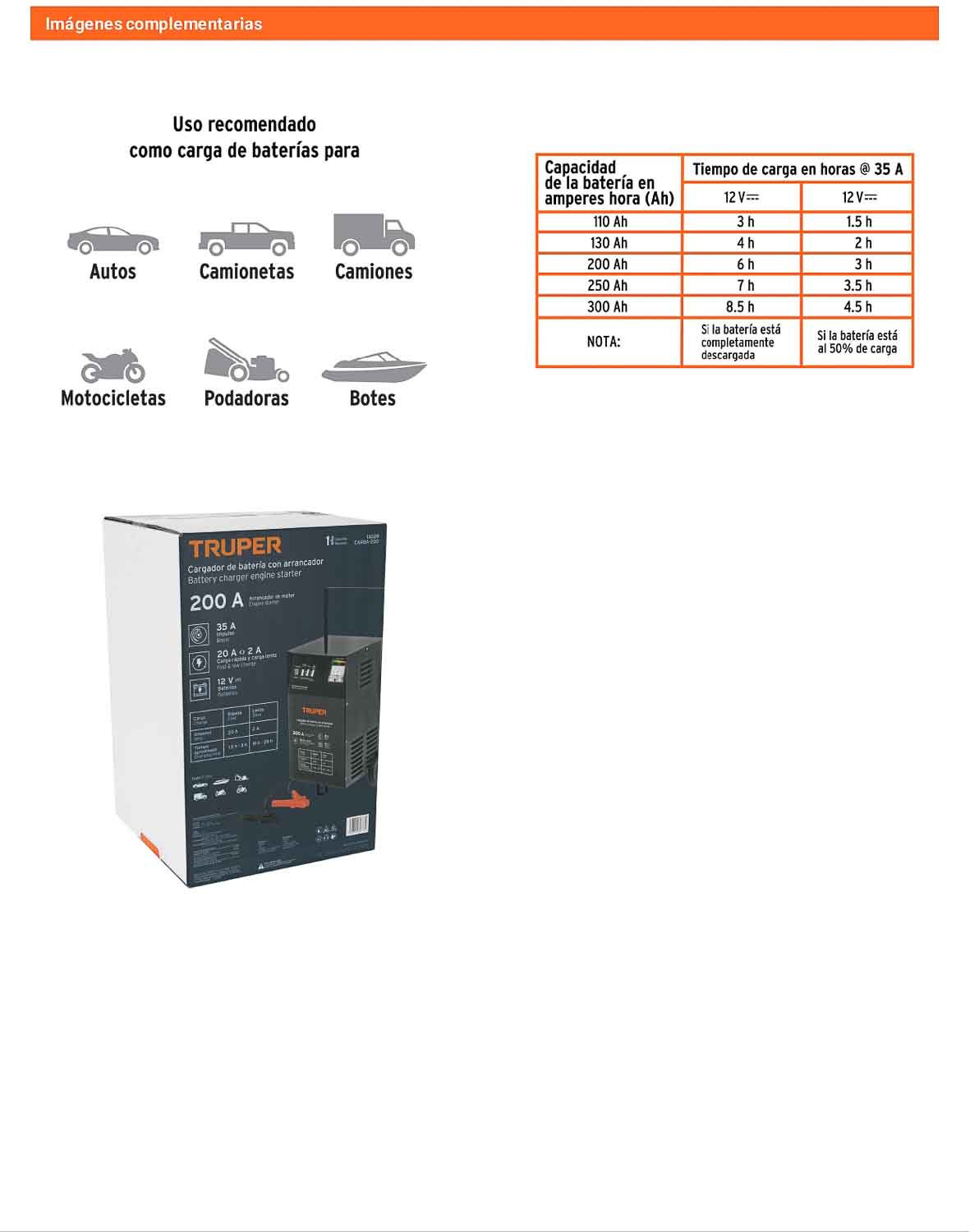Cargador de baterías 35 A 12V