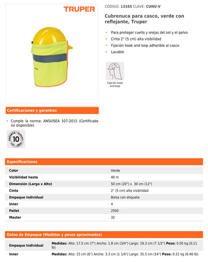 Cubrenucas para casco con reflejante