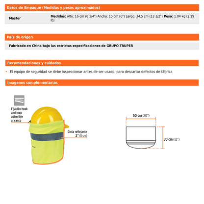 Cubrenucas para casco con reflejante
