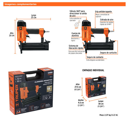 Clavadora Neumática Profesional Calibre 18